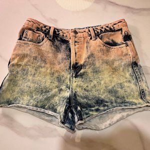 Topshop Moto Jean Shorts Rainbow / color gradient